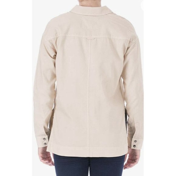 Elizabeth and James Hayden Beige Button Down Shirt Jacket Small - Picture 3 of 7